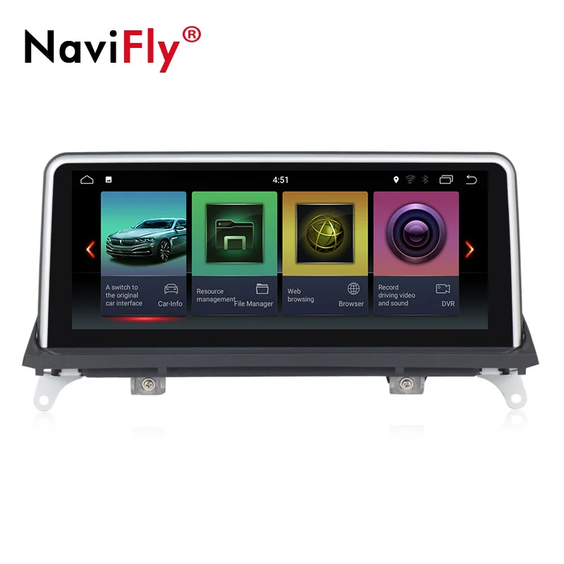 NaviFly 10,25 дюймов Android 7,1 Автомобильный gps мультимедийный плеер для BMW X5 E70 X6 E71 2007-2013 CCC или CIC система ID7 UI