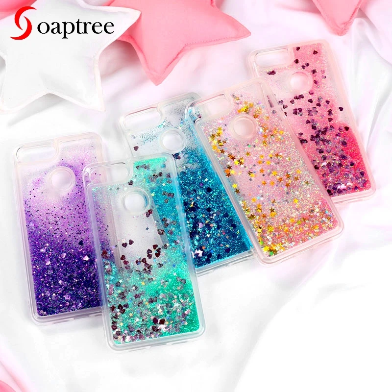 

Soaptree Soft TPU Phone Case For Xiaomi Redmi 7 Case For Xiaomi Redmi Note 7 Mi 9 se Mi Max 3 Glitter Liquid Dynamic Sand Cover