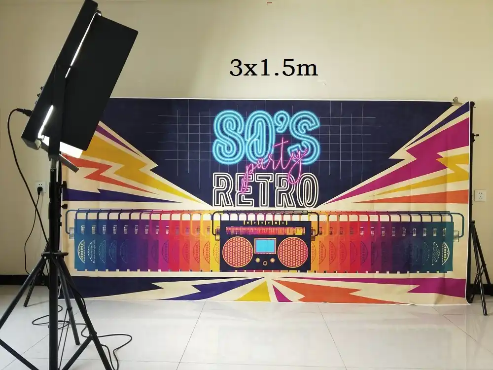 80 S Hip Hop Photography Backdrop Colorful Party Decoration Photo