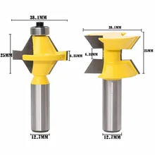 2 шт., 1/2 хвостовик, 120 градусов, замок, торцовое соединение, шипы, долото, фреза, инструмент для фрезы, Набор бит, деревообработка