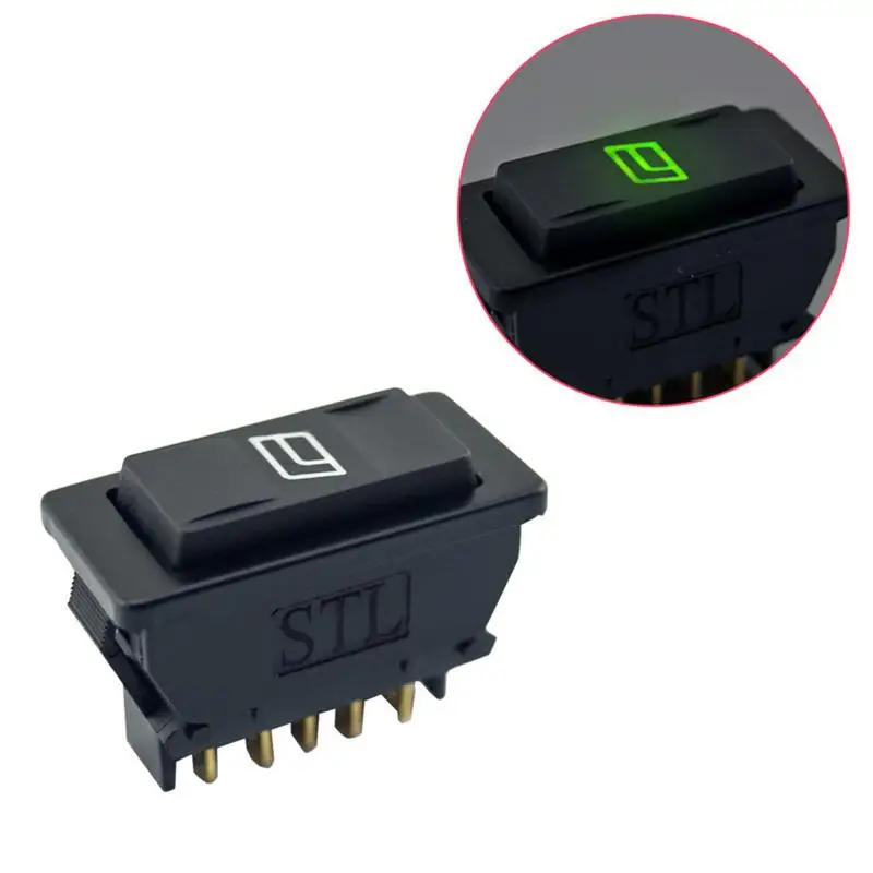 

1pc 1PC/Packs Universal DC12V 20A 5-pin Black Car Power Window Switch Built-in Green Lighting Indicator For Universal Car