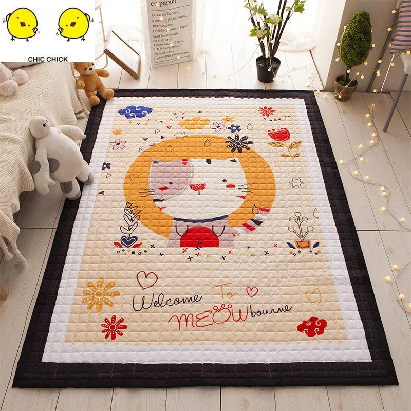 

Large 1.95M Kid Soft Carpet Rugs Children Play Mat Crawling Mat Storage Bag Kids Toys Cartoon Cat Monkey Mat