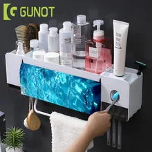 GUNOT Toothbrush Holder Case Automatic Toothpaste Dispenser Squeezer Bathroom Storage Box Bathroom Accessories Sets