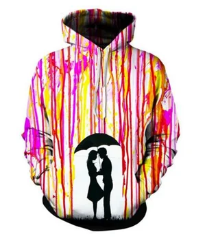 

2017 NEW FASHION MEN AND WOMEN Color bar love 3D print Hoodie Sweatshirts Pullovers Autumn Tracksuit Winter Loose Thin Hoody