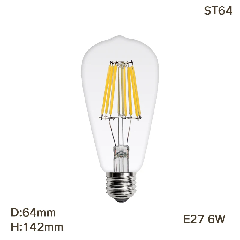 ST64 6W 220V Винтажные Ретро подвесные светильники, пеньковая веревка, подвесной светильник, lamparas de techo colgante, современный подвесной промышленный декор, светодиодные лампы - Цвет корпуса: ST64 6W 220V