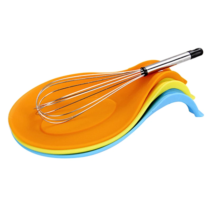 Силиконовые термостойкие ложки вилки коврик для кухни остальные посуда шпатель держатель кухонный инструмент ( случайный цвет ) Подставка