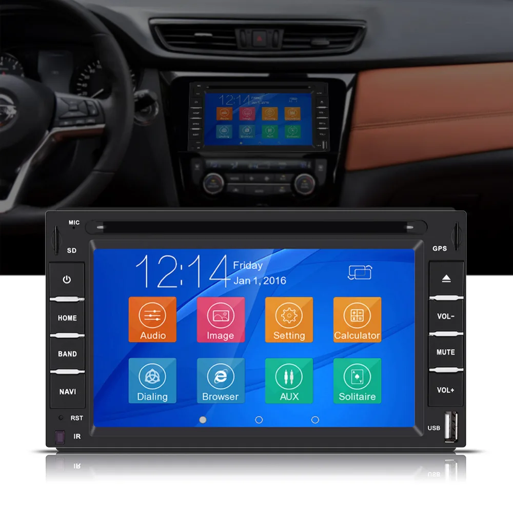 

6.2" 2 Din Car DVD USB SD Player GPS Navigation Bluetooth Radio Audio Multimedia Universal Car-Styling