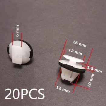 

20pcs Car Rivets For Nissan Juke&X-Trail Wing Moulding Plastic Black+White Rivets 9mm 12*6mm Trim Clips Car Wheel Accessories