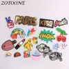 ZOTOONE Iron on Patches Letter Animal Cat Punk Skull Sequin Embroidered Patches for Clothing Flower Patch Clothes Decoration E ► Photo 1/6