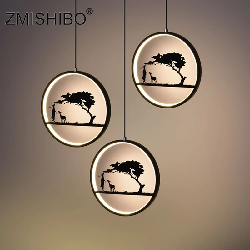 Романтическая светодиодная Подвесная лампа ZMISHIBO 110 240 В железный черный белый