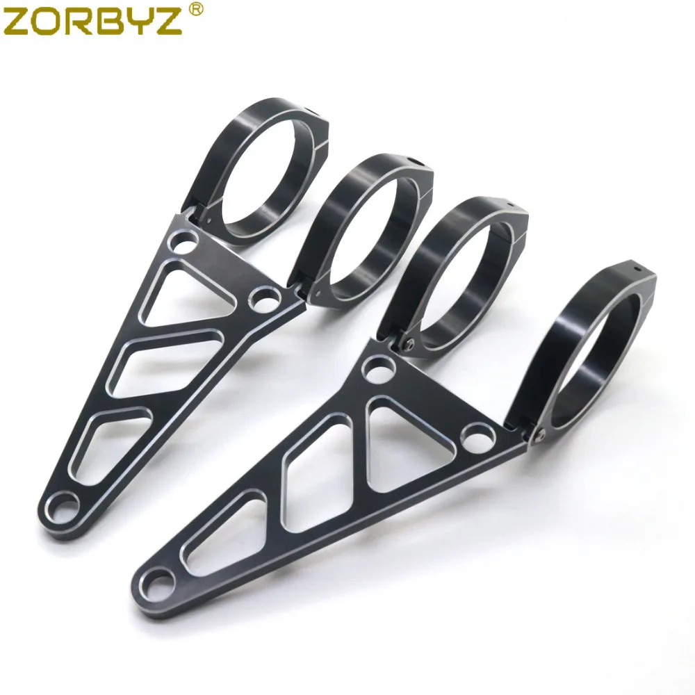 

ZORBYZ Motorcycle 48mm 51mm 54mm 57mm Black CNC Headlight Mount Bracket Fork Clamp For Harley Suzuki Honda Yamaha