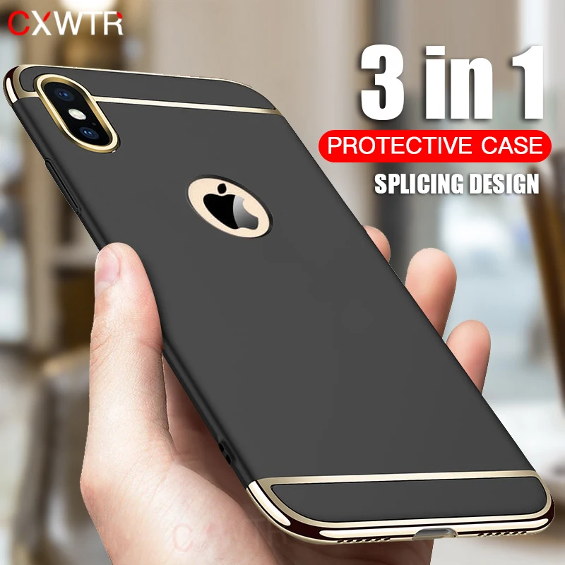 Роскошный Жесткий Чехол для iPhone 11 12 Pro 5 5s SE X задняя крышка корпуса Xs Max XR Съемный 3 в