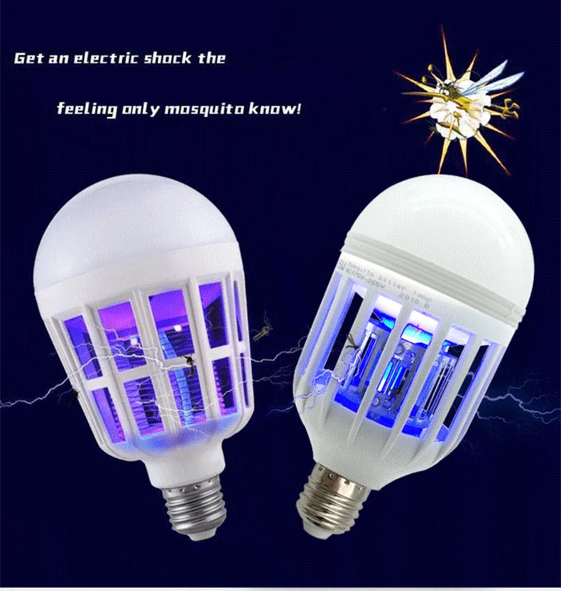

2 in 1 Mosquito Moth Killer 15W E27 LED Bulb Household Silent Trap Anti Mosquito Night Light Bulbs for Bedroom Kitchen Bathroom