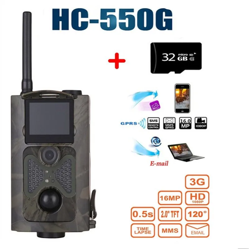 

HC-550G Hunting Camera Night Vision Infrared Sensor 16MP HD Wildlife Trail Observing Motion Camera Game Wide Angle MMS