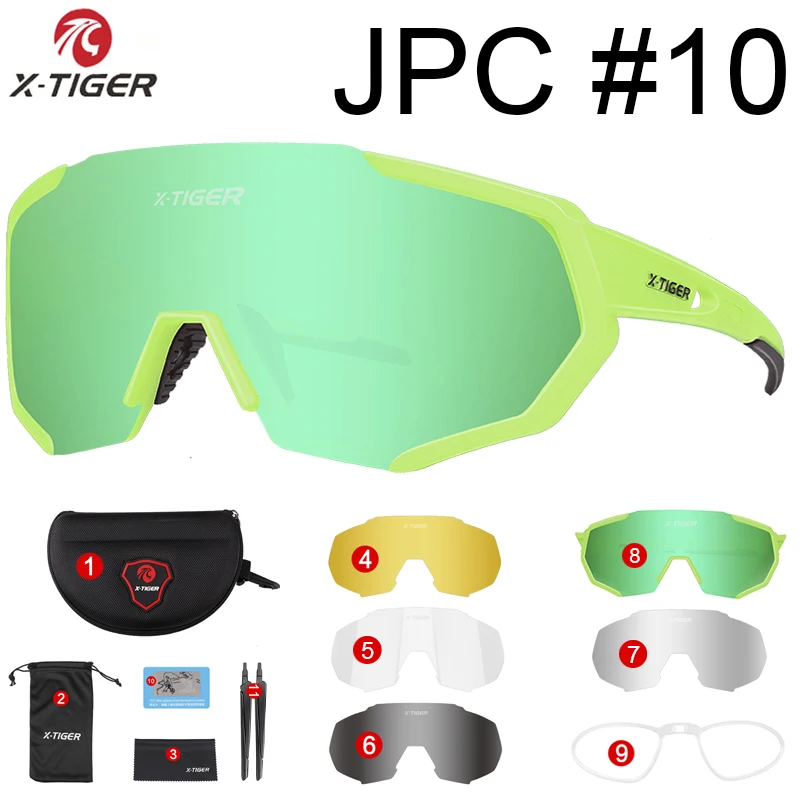 X-TIGER, поляризованные очки с 5 линзами для езды на велосипеде, очки для езды на велосипеде, велосипедные солнцезащитные очки для горного велосипеда - Цвет: X-YJ-JPC10-5