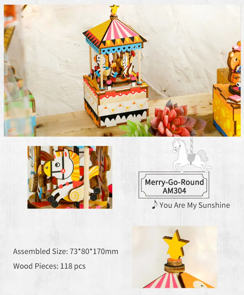 Robotime 24 типов DIY деревянная музыкальная шкатулка карусель домашний декор на день рождения Пасхальный подарок для подруги для женщин дропшиппинг