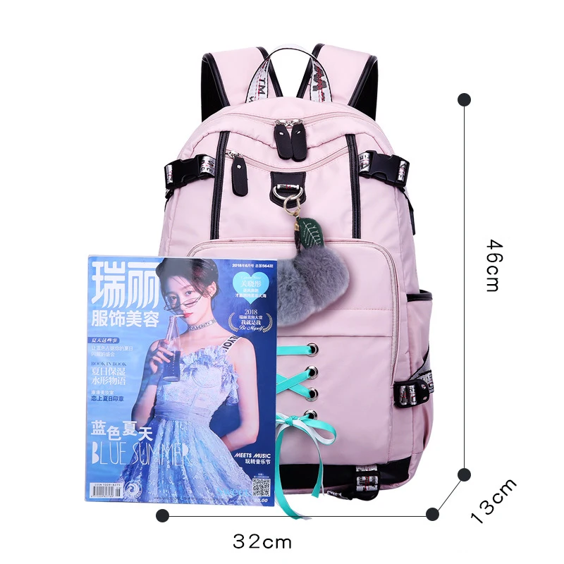 SHENHU 2019 New Laptop Women Backpack External USB Charge Computer Backpacks Anti-theft Waterproof  - 33008037449