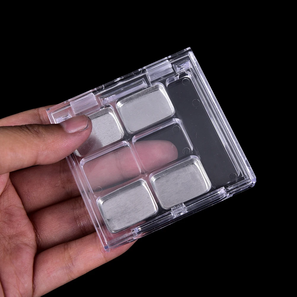 DIY пустой 6 квадратных сетки тени для век губная помада пудра коробка чехол косметическая упаковка+ 6 шт. палитра