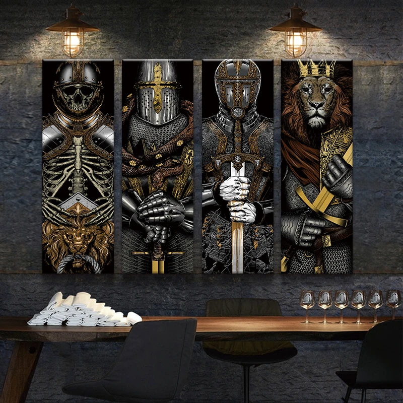 Billig Die Samurai Schwert Rüstung Poster Und Drucke Leinwand Malerei Kunst Große Größe Wand Bilder für Wohnzimmer Restaurant Home Decor