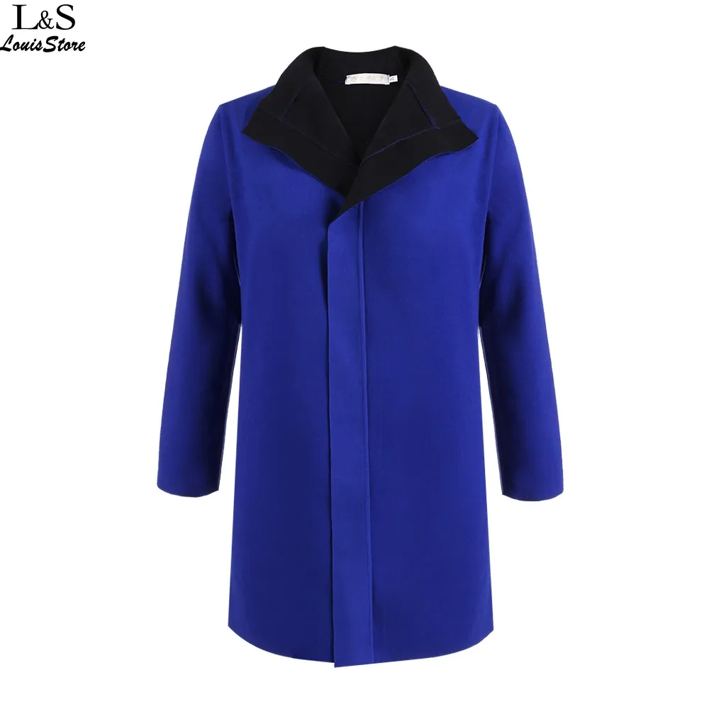 Hot New 2015 Autumn Winter Jacket Women Long Overcoat Fashion Turn-Down Collar Elegant Slim Coat Drop Shipping 41 | Женская одежда
