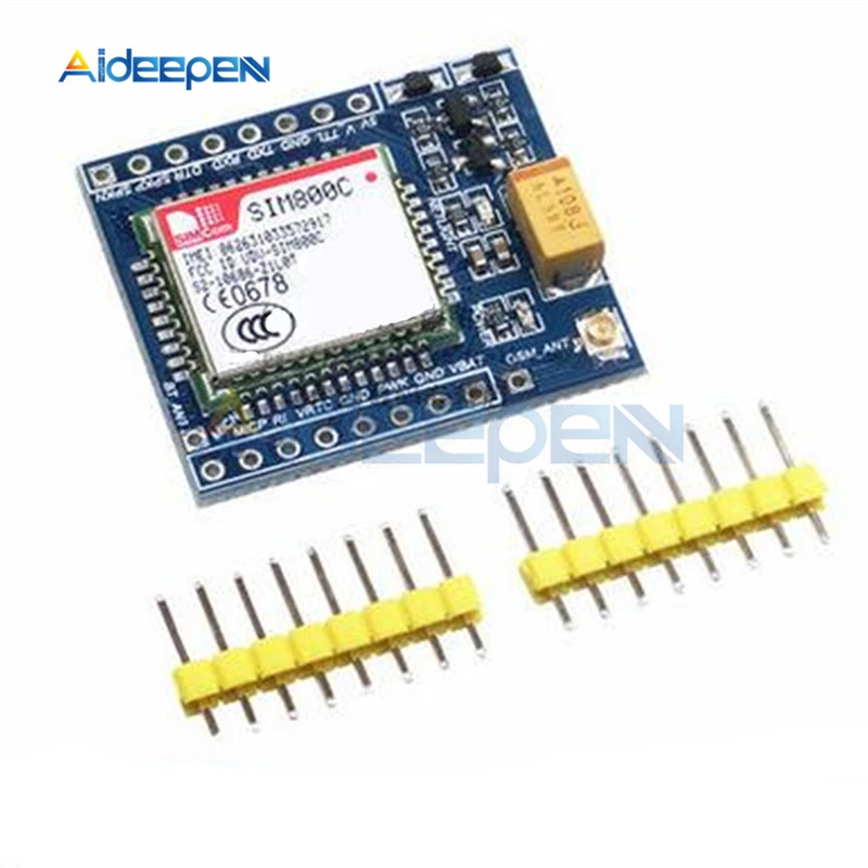 1 комплект SIM800C GSM GPRS модуль 5 В/3 3 в TTL макетная плата IPEX с Bluetooth и TTS контактом для