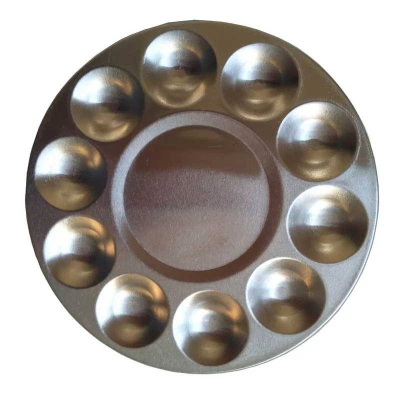 Watercolor Palette 10-hole aluminium circular palette watercolor palette Artistic Supplies Painting companion 1pcs