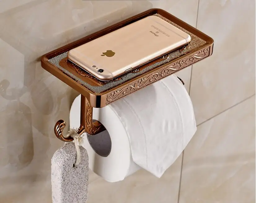 Полки для ванной комнаты античный/хром/белый резной туалетный рулон бумажный Стеллаж с телефонной полкой настенный держатель для ванной бумаги крюк