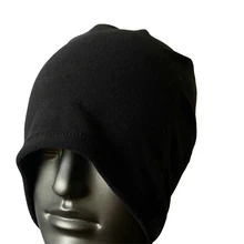 LGFM-3-IN-1 Fleece Neck Warmer Snood Scarf Hat Unisex Ski Wear – Black