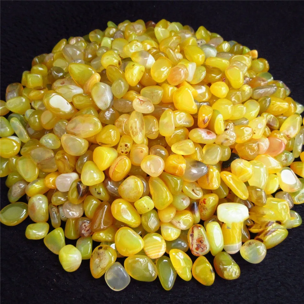 100g Tumbled yellow agate bulk Small Stones crystal Rock Specimen Chip