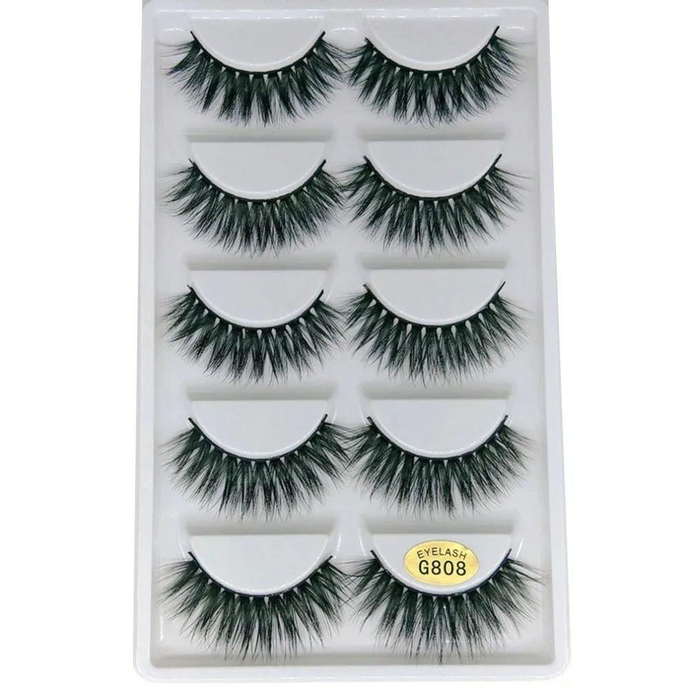 

5 Pairs/Set 3D Eye Lashes Reusable False Eyelashes Thick Extension Hand Made Craft Fake Eye Lashes for Women