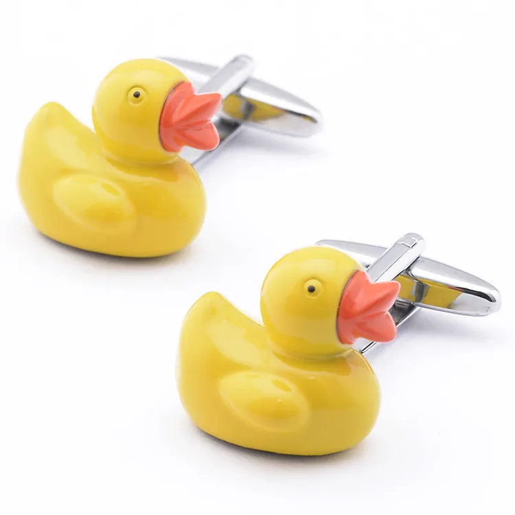 

Fun Yellow Duck Styling Color Paint Men's Business Casual French Long-sleeved Shirt Cuff Button Cufflinks Men's Gifts Jewelry