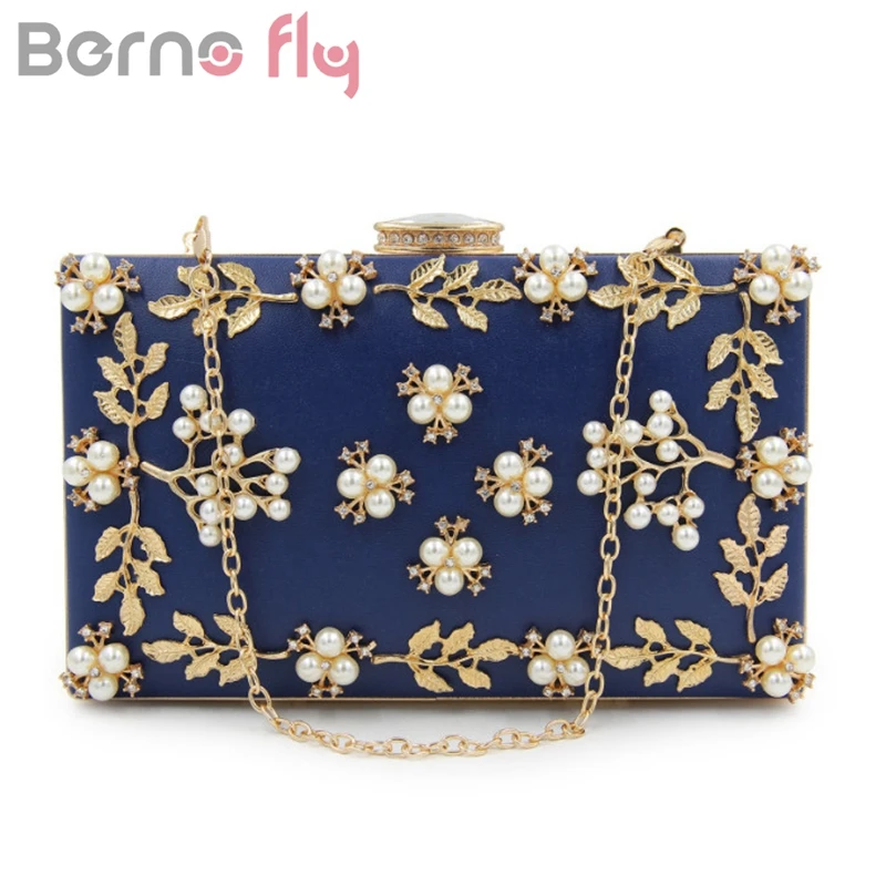 

Berno fly 2019 Women Evening Bags Fashion Beaded Rhinestone Clutch Bag Female Wedding Clutches Purses High Quality