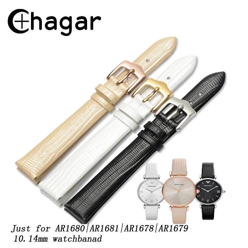 

10mm 14mm Women Small Size Watch Straps Lizard lines Genuine Leather Watchband champagne watch Bracelet wrist strap