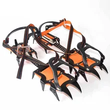 Двенадцати зубные скобы противоскользящие скобы с отверстиями Регулируемые Профессиональные наружные альпинистские скалолазание льдом анти