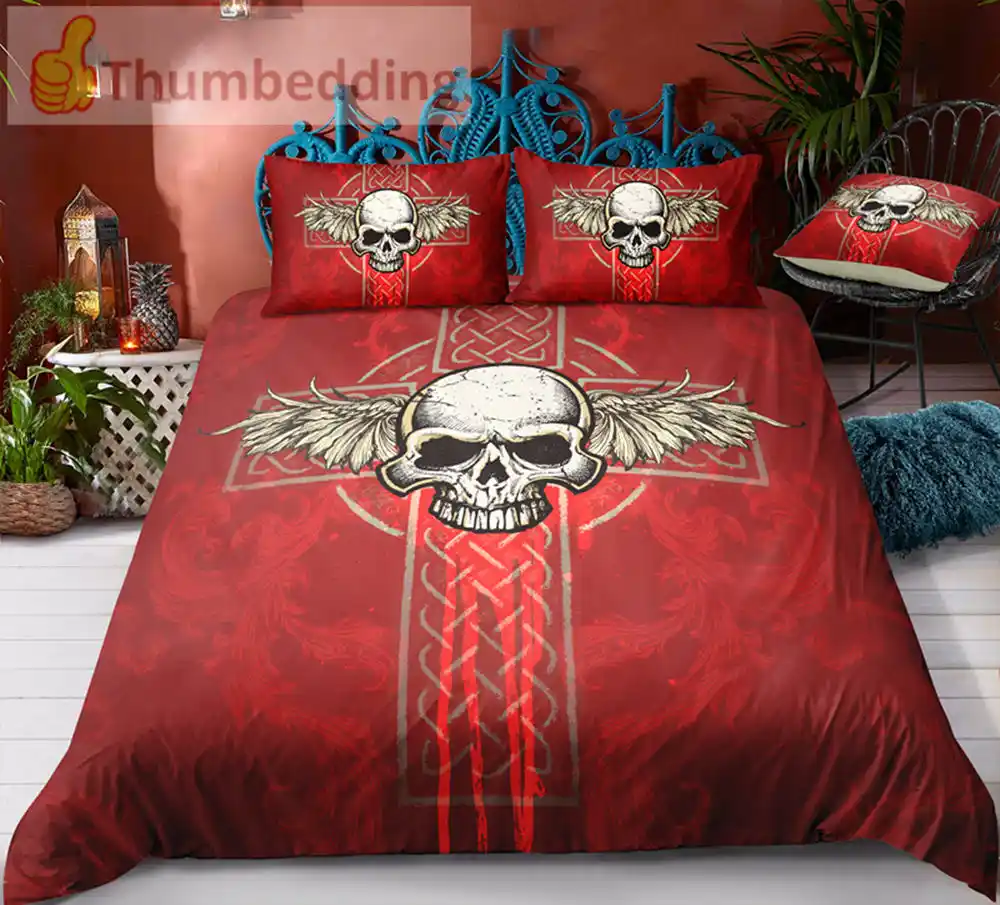 Thumbedding Dropship Different Pattern Printed Skull Bedding Set