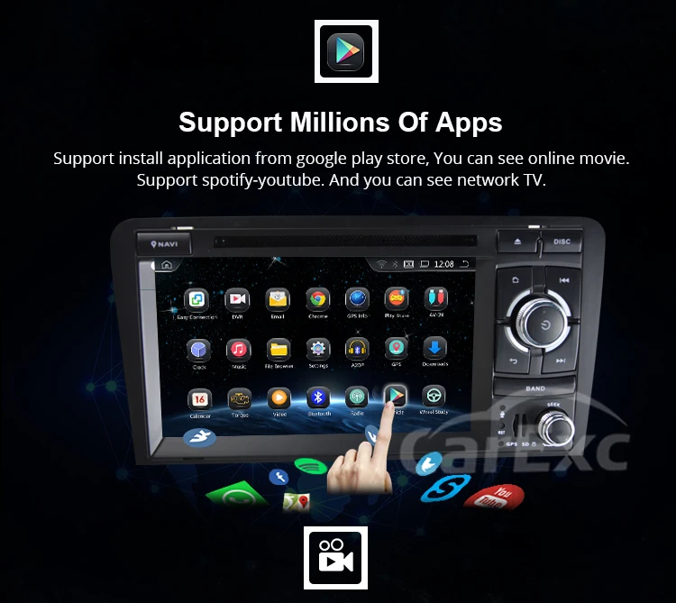 Discount Android 9.0 Car DVD Stereo Player for Audi A3/S3(2003-2013) With TPMS/OBD2/DAB+/GPS/WIFI FM GPS Radio Multimedia Carplay 24