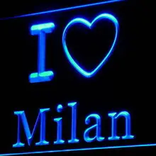 I852 я люблю Милан пивной бар Дисплей Декор неоновый свет знак на/выключения 20+ Цвета 5 размеров