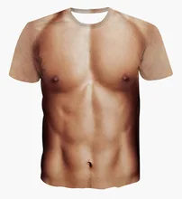 2017 Fashion Clothing 3D Printed Muscle Tee shirt homme Hip Hop Muscle Tee Shirt Summer Man tshirt Chest Hair t shirts Top Tees