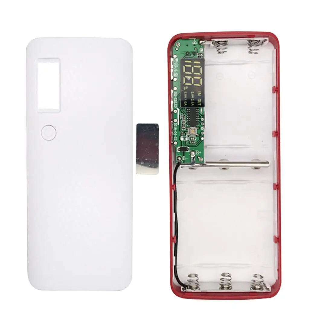 

Portable 3 USB Charging Ports Battery Holder LCD Display Power Bank Case Box