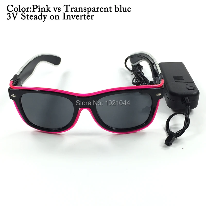 Best Price 50pcs Wholesale cheap Fashion EL wire Neon luminous double color Sunglasses with dark lens Steady on Flashing Driver Best Price 50pcs Wholesale cheap Fashion EL wire Neon luminous double color Sunglasses with dark lens Steady on Flashing Driver