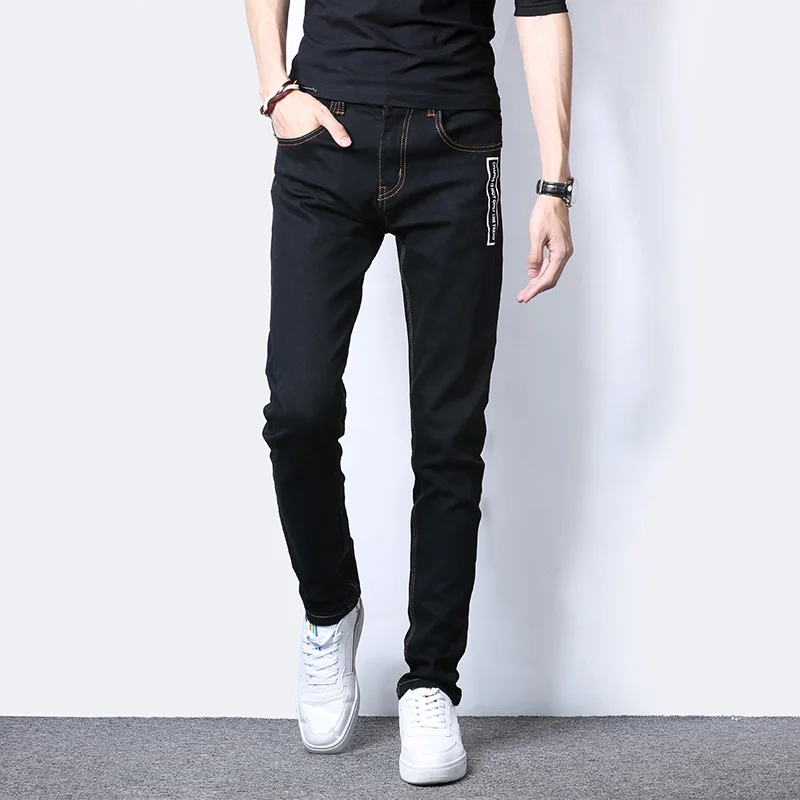 New Arrival Skinny Mens Jeans Black Denim Jeans Pants Korean Style ...
