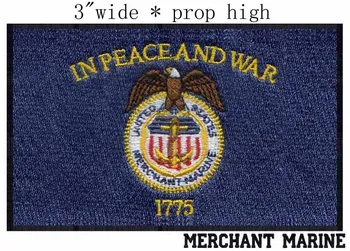 

Merchant Marine Flag patch 3" wide shipping/influential label/navy backdrop/eagle patch