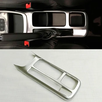 

For Chevrolet Lova RV 2016 ABS Chrome Matte Interior Car Styling Front Cup Holder Panel Hand Brake Cover Sequins