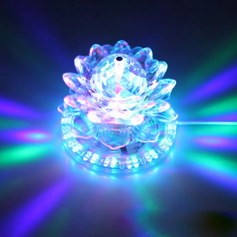 Led хрустальный Лотос этап фонарь огни красочные вращающиеся лотоса бар дома цвет