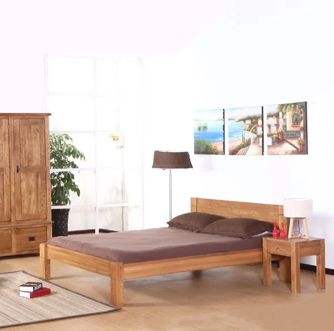 Simple Wooden Oak Bed Soft Bed Double Bedroom Korean Version Of