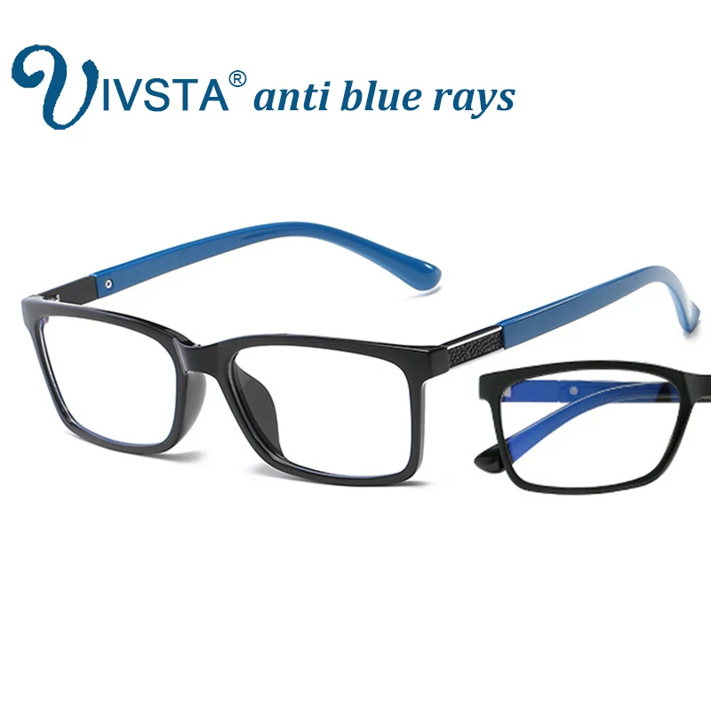 

IVSTA Anti Blue Rays Computer Glasses Men TR90 Optical Eyewear degree Prescription Lenses Myopia Reading UV400 Square Spectacle