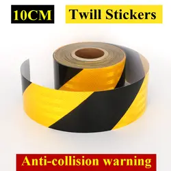 Высота каблука 10 см желтый и черный твил со светоотражающими элементами для стоянки наклейка на пол анти-столкновения Предупреждение