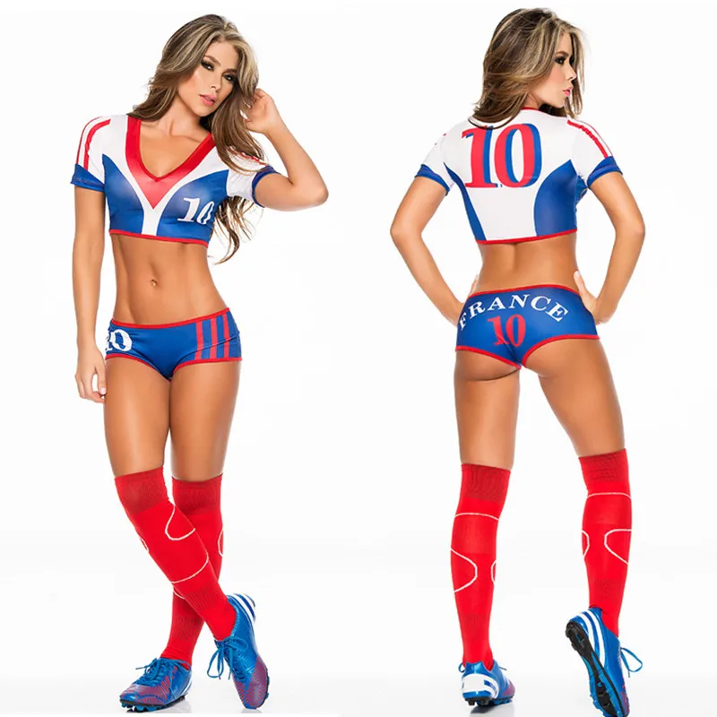 Новые фэнтезийные футбольные костюмы, футбольный костюм для маленькой девочки, сексуальный короткий футбольный костюм с v-образным вырезом, командные наборы черлидеров 11 стран