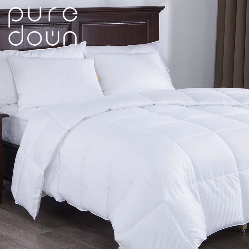 

Puredown Home Textile Lightweight White Down Alternative Comforter Duvet Insert Peach Skin Fabric High Quality Bedding