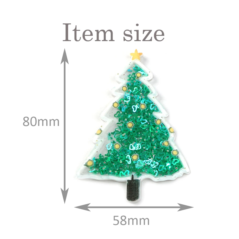 New Christmas Deer Transparent Plastic Resin with Colorful Sequins DIY Make Hair Clip Accessories Craft Handmade Decor,5Yc6894 - Цвет: 58x80mm